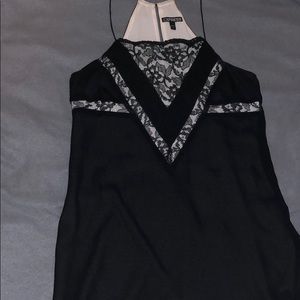 EXPRESS short black and white flowy dress